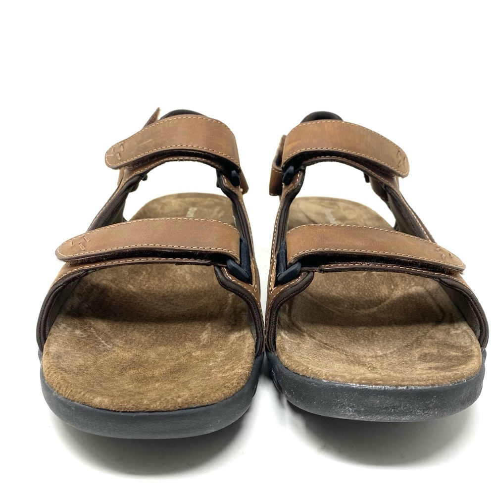 Dunham Spaulding Brook Men’s Brown Leather Three-Strap Sandals Size 15D - Picture 4 of 8